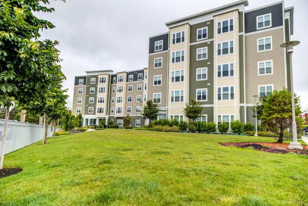 Beautiful community exterior view with greenery at Gateway North in Lynn, Massachusetts
