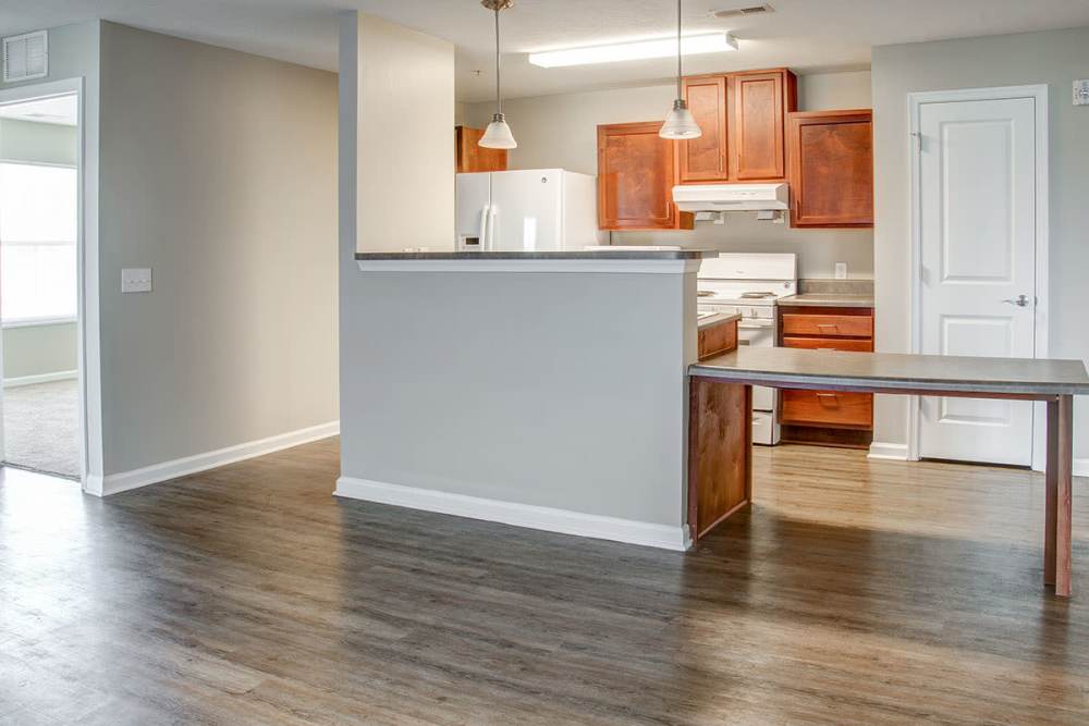 Kitchen with granite countertops at Brennan Pointe I in Newport News, Virginia