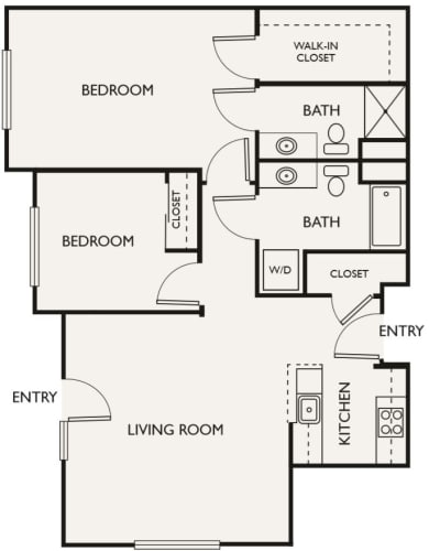Independent Living two bedroom II at The Creekside in Woodinville, Washington