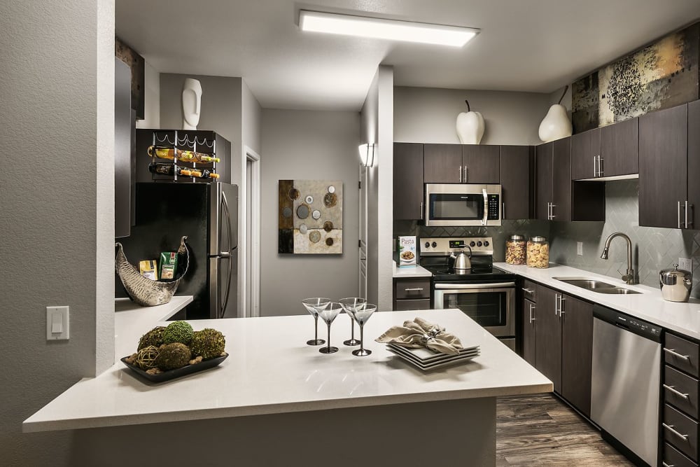 Modern kitchen at Avenue 25 in Phoenix, Arizona