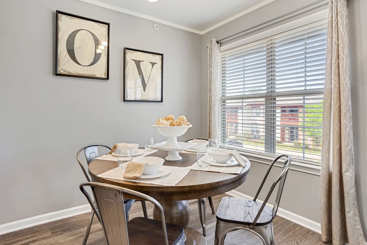 Apartment dining area at Orchard Village in Aurora, Illinois