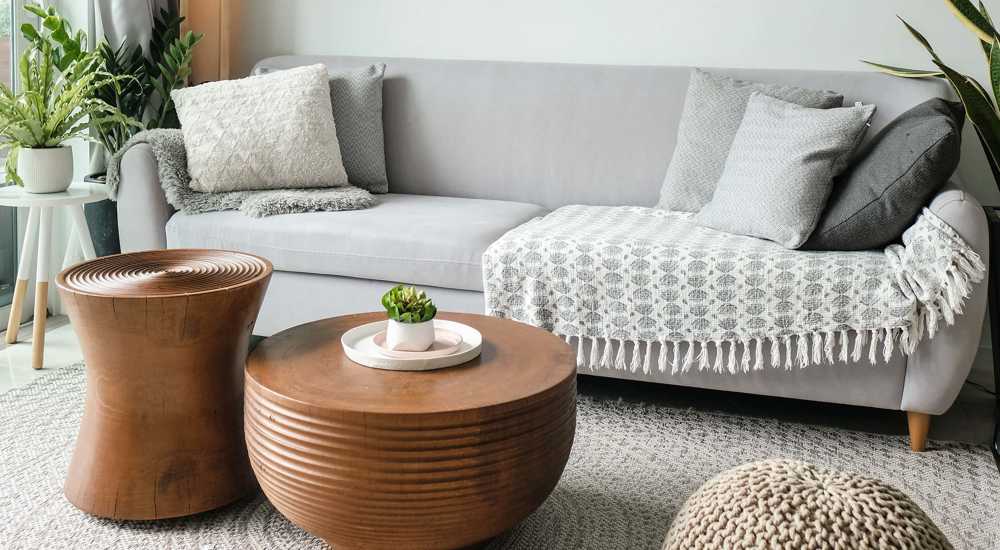 Modern living room at McCart Apartment Homes in Fort Worth, Texas