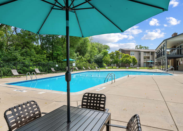 Resort Style Swimming Pool at Fairway Trails Apartments in Ypsilanti, MI