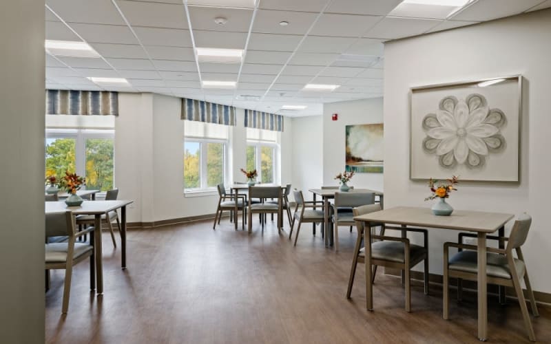 Dining room at Anthology of Novi in Novi, Michigan