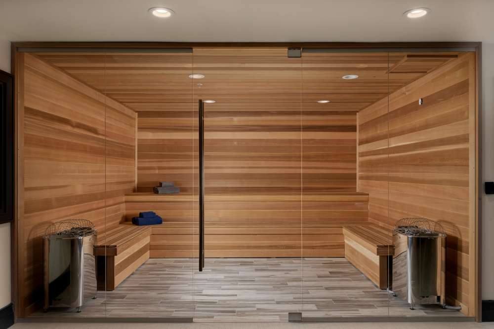 Sauna room at The Barclay at ParkSquare in Aventura, Florida