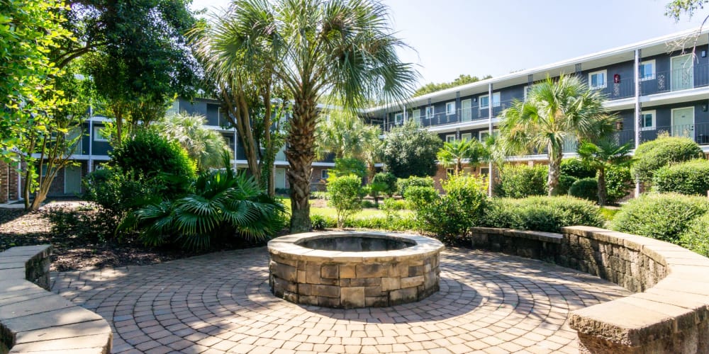 Rendering beautiful outdoor garden at Palmetto Square in Charleston, South Carolina