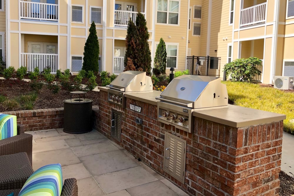 Outdoor grills at Level at 401 in Raleigh, North Carolina