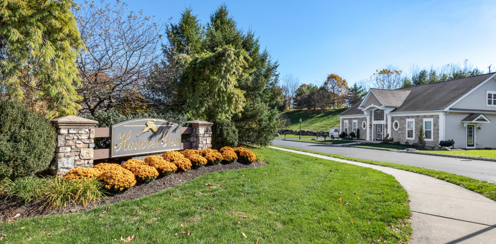  Our monument sign welcoming residents and their guests to Hanover Glen in Bethlehem, Pennsylvania