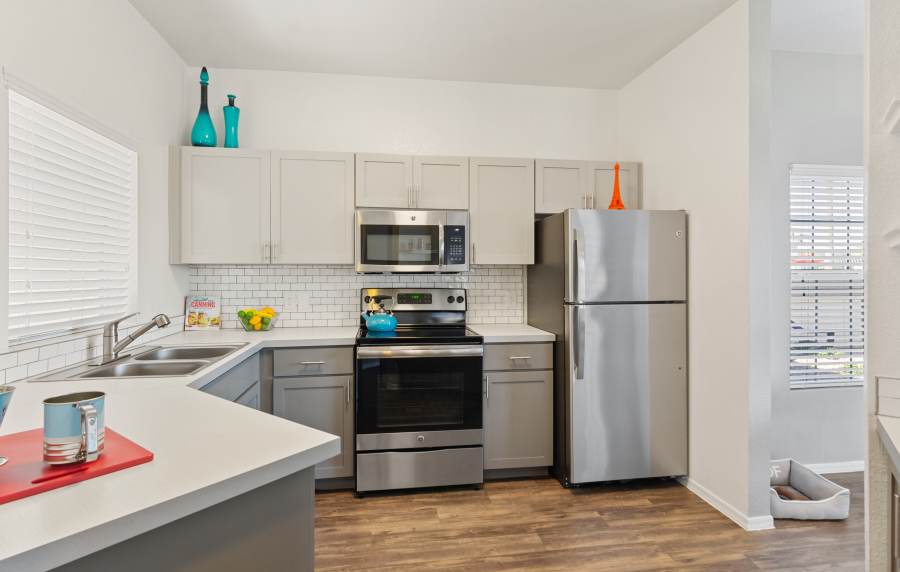 Model kitchen at Luxe @ Ocotillo in Chandler, Arizona