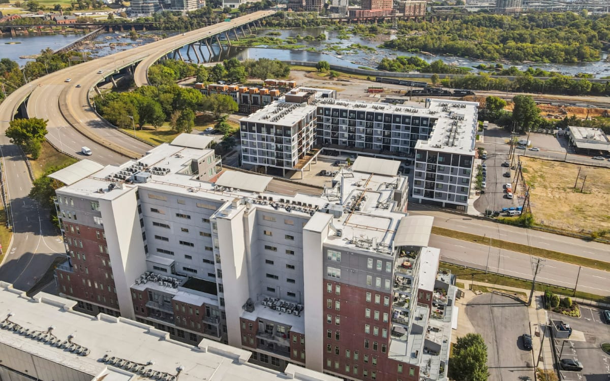 Community exterior view at Terraces at Manchester in Richmond, Virginia