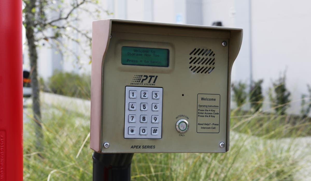 Keypad entrance at Midgard Self Storage in Bradenton, Florida
