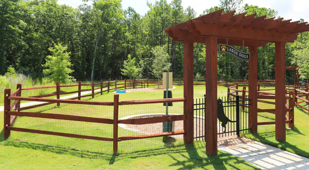 Community dog park at Preserve At Columbus Park in Columbus, Georgia
