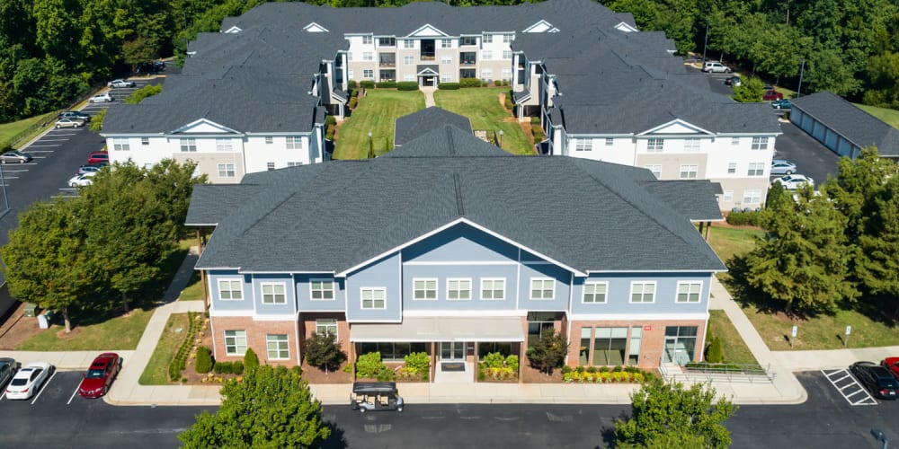 Ariel View of exterior of North Hills at Town Center in Raleigh, North Carolina