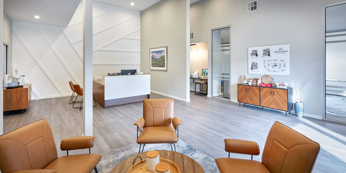 Interior Clubhouse Lounge Area at Alton Green Apartments in Denver, Colorado