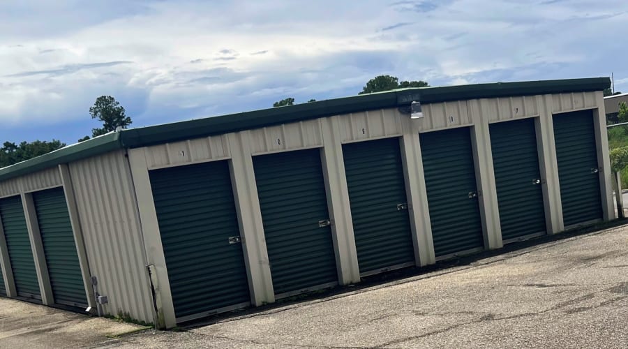 A storage unit filled with boxes at KO Storage in D'Iberville, Mississippi