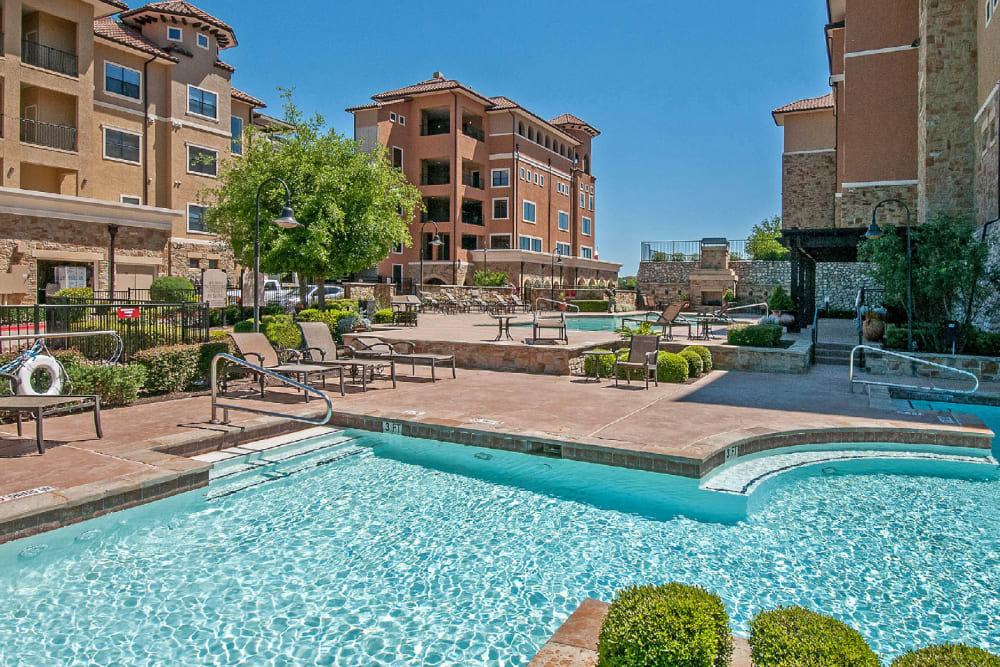Sparkling pool at West Lake Vistas in Austin, Texas