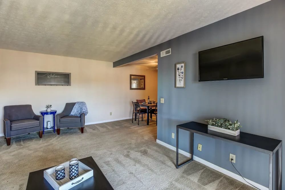 A comfortable living room at Reserve at Ft. Mitchell Apartments in Ft. Mitchell, Kentucky