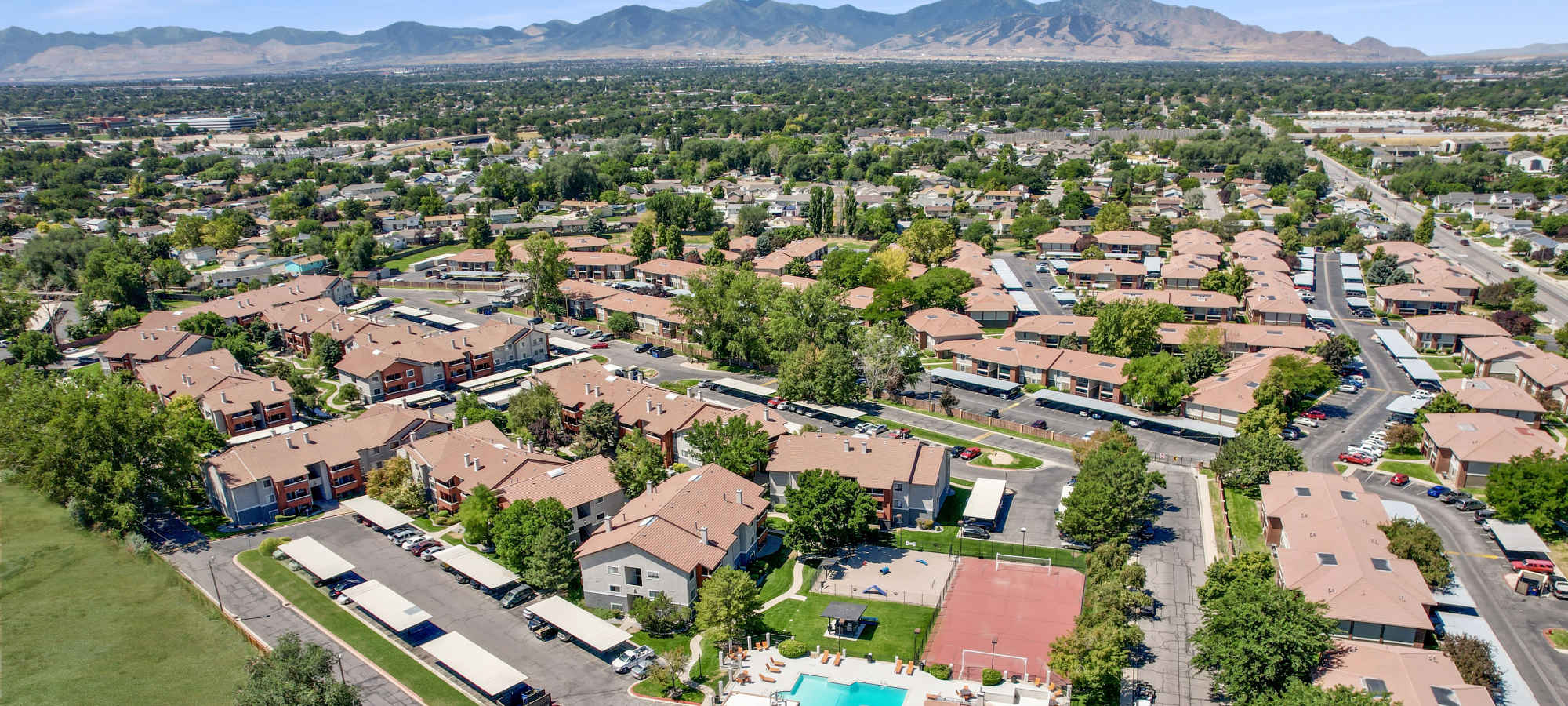 Neighborhood in Shadowbrook Apartments in West Valley City, Utah