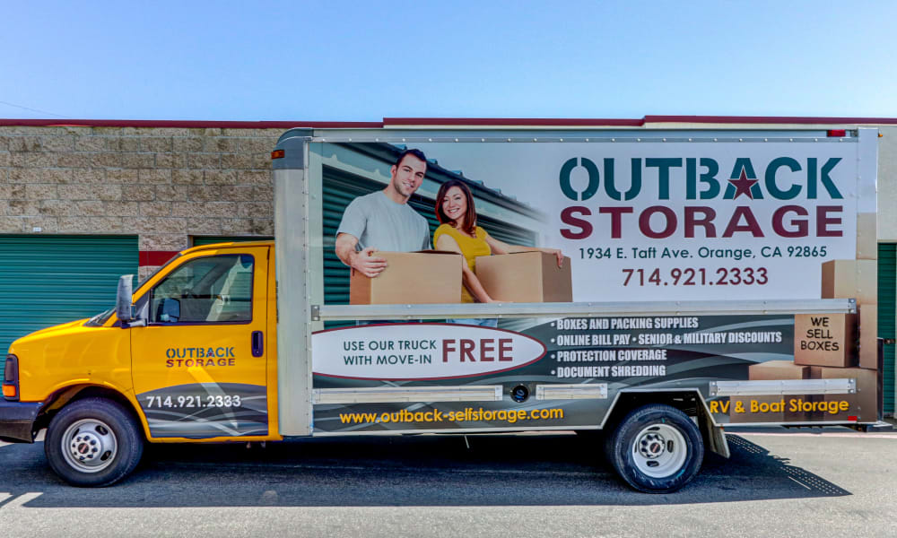 Moving truck at Outback Self Storage in Orange, CA
