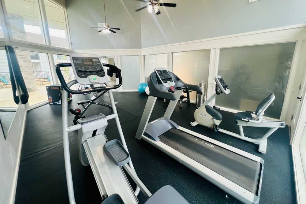 Fitness center with treadmill at Quail Run in Oklahoma City, Oklahoma 