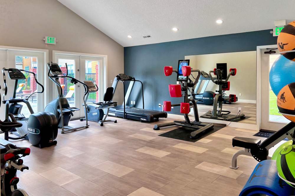 Fitness center at Carriage Park Apartments in Vancouver, Washington