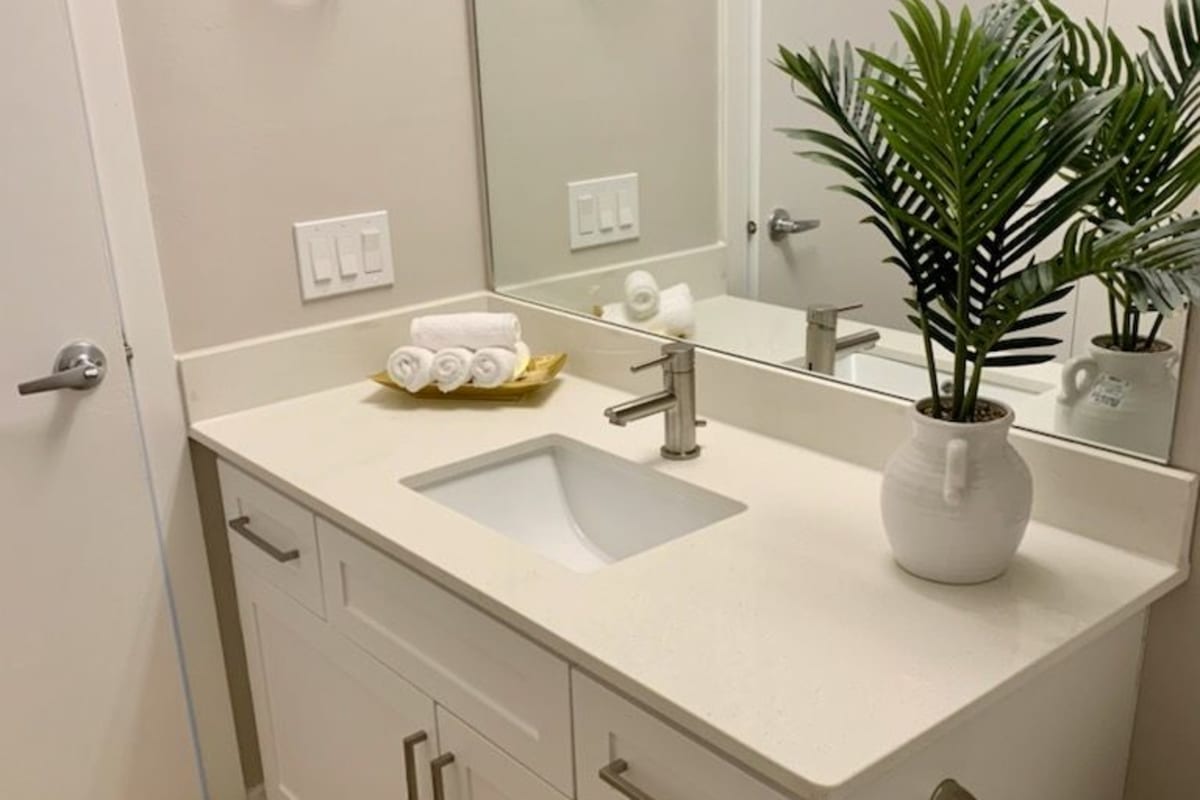 Bathroom at Vantage Park Apartments in Seattle, Washington