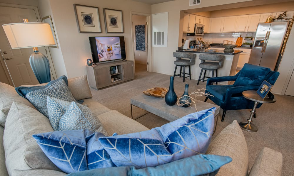 Living room at Cottages at Crestview in Wichita, Kansas