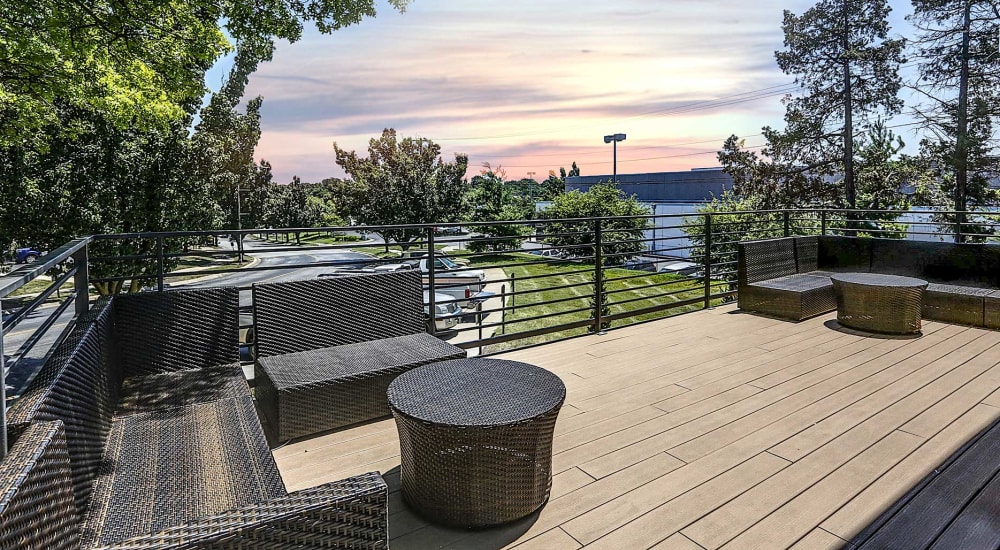 Wooden sundeck at The Boulevard in Roeland Park, Kansas