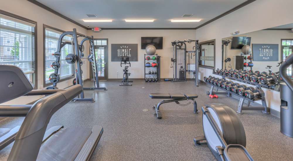 Fitness center with television at Anthem at Creekside in Smyrna, Tennessee