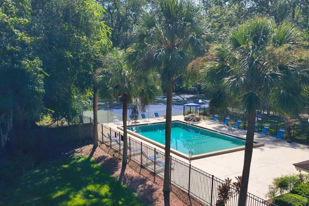 Resort-style pool at Creekwood Apartments in Gainesville,Florida