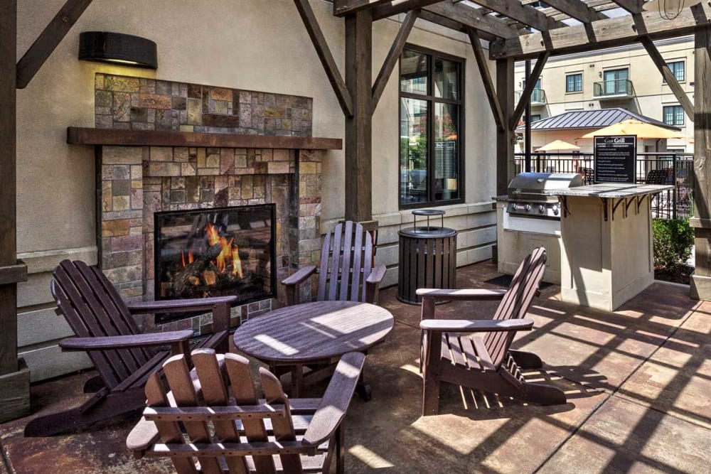 Outdoor fireplace at SouthPark Morrison in Charlotte, North Carolina