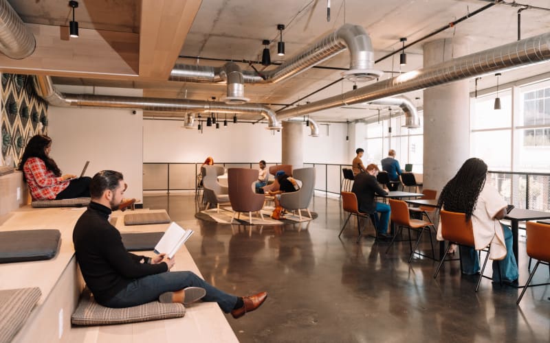 Members working in the coworking space at Kenect Phoenix in Phoenix, Arizona