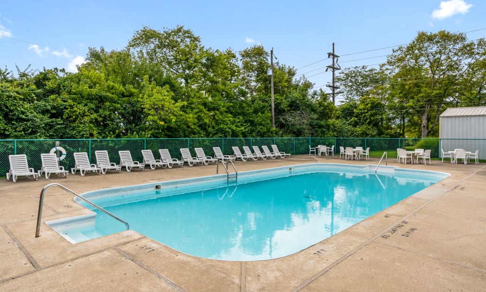 Sparkling pool at Monroe Terrace Apartments in Monroe, Ohio