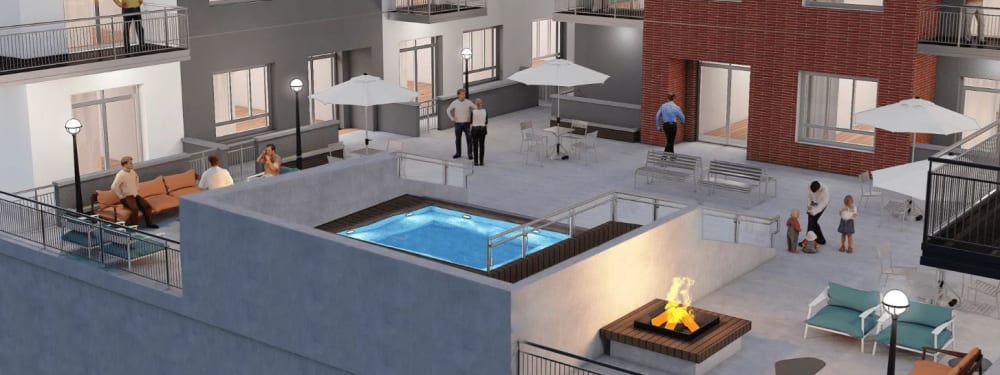 The community deck offers an outdoor spa, fire pit, and a great place to entertain in Salt Lake City
