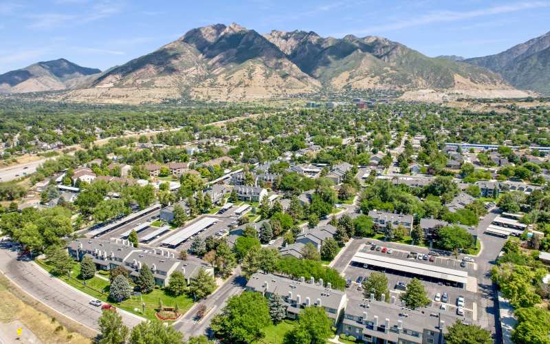 An aerial view of the property at Royal Farms Apartments in Salt Lake City, Utah