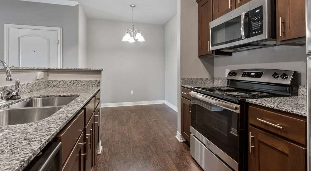 Upgraded energy efficient appliances in the kitchen at Pine Creek in Paris, Texas