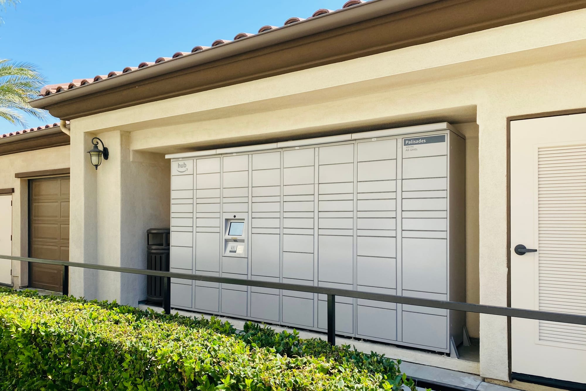 Package lockers at Palisades Sierra Del Oro in Corona, California