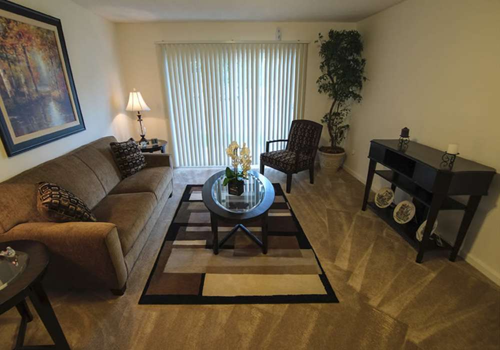 Living area at The Hills in San Diego, California