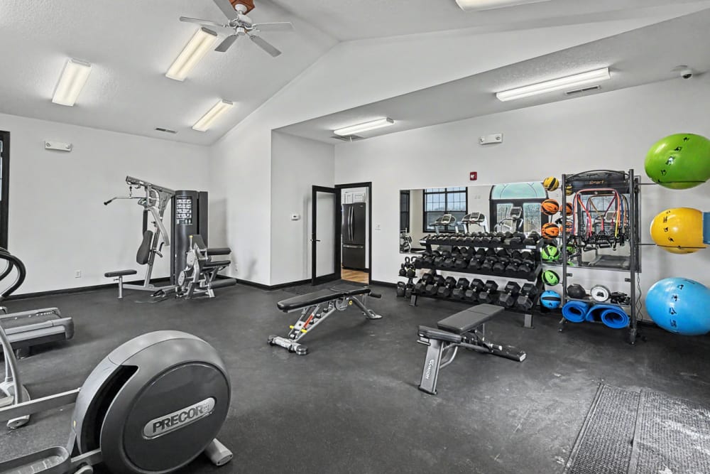 Renovated fitness center at Pointe 28 in Ankeny, Iowa