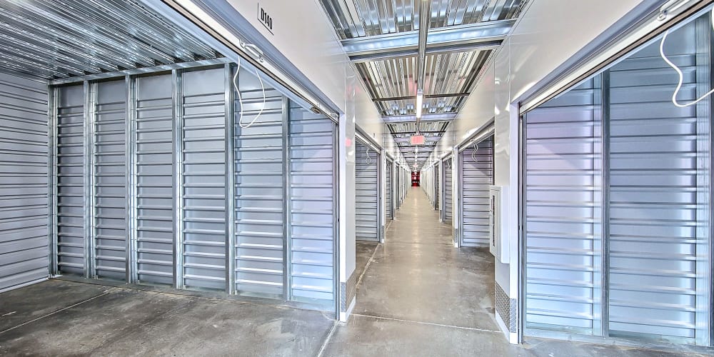 Indoor, climate-controlled units at StorQuest Self Storage in Golf, Florida
