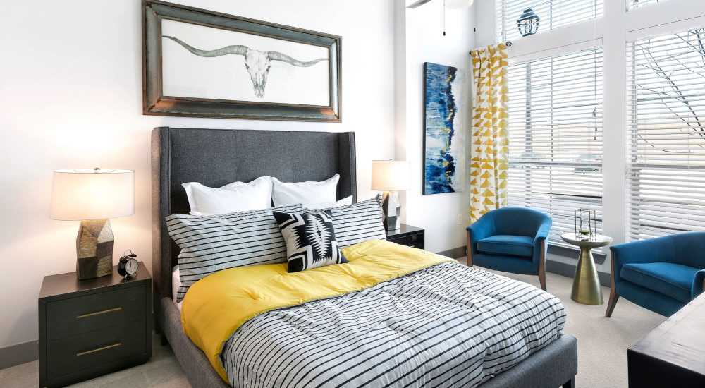 Spacious bedroom at South 400 in Fort Worth, Texas