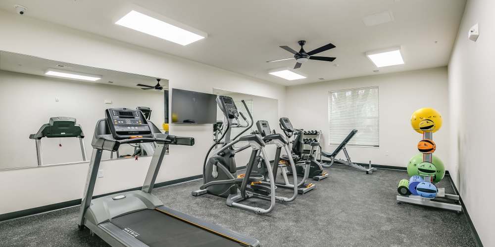 Fitness studio at Eva Manor in Pleasant Prairie, Wisconsin