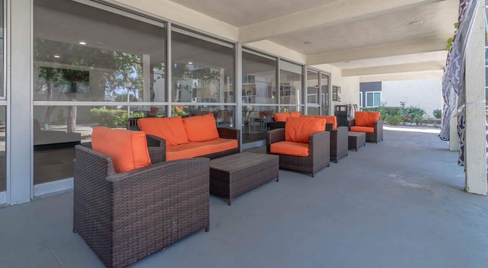 Outdoor seating space at Reseda Park in Reseda, California 