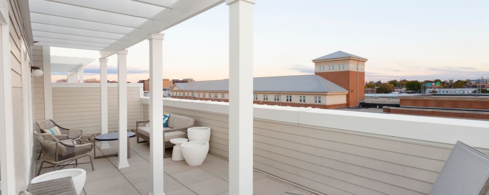 Private deck with an amazing view outside a model home at The Bixby in Washington, District of Columbia