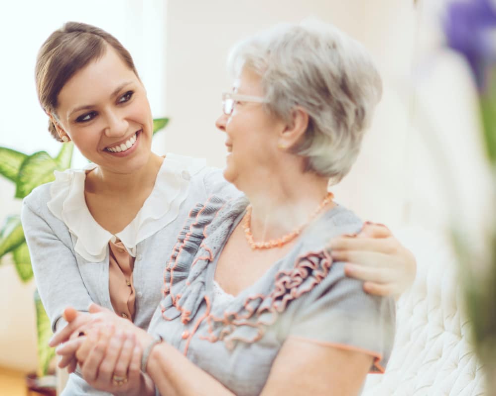 Senior with Nurse at The Creekside in Woodinville, Washington