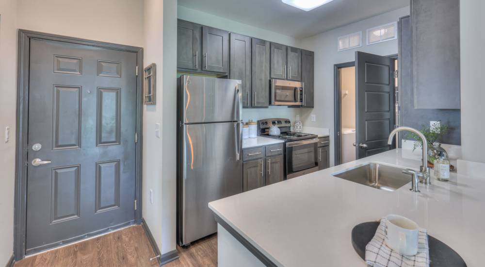 Kitchen with stainless steel appliance at Anthem at Creekside in Smyrna, Tennessee
