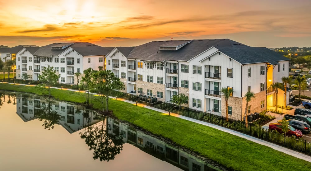 Aerial view of the homes at Novo Kendall Town in Jacksonville, Florida