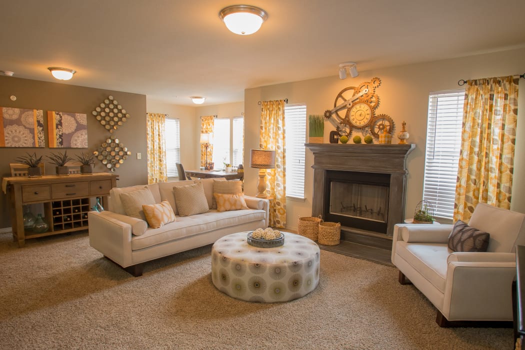 Wonderful living room at Cascata Apartments in Tulsa, Oklahoma