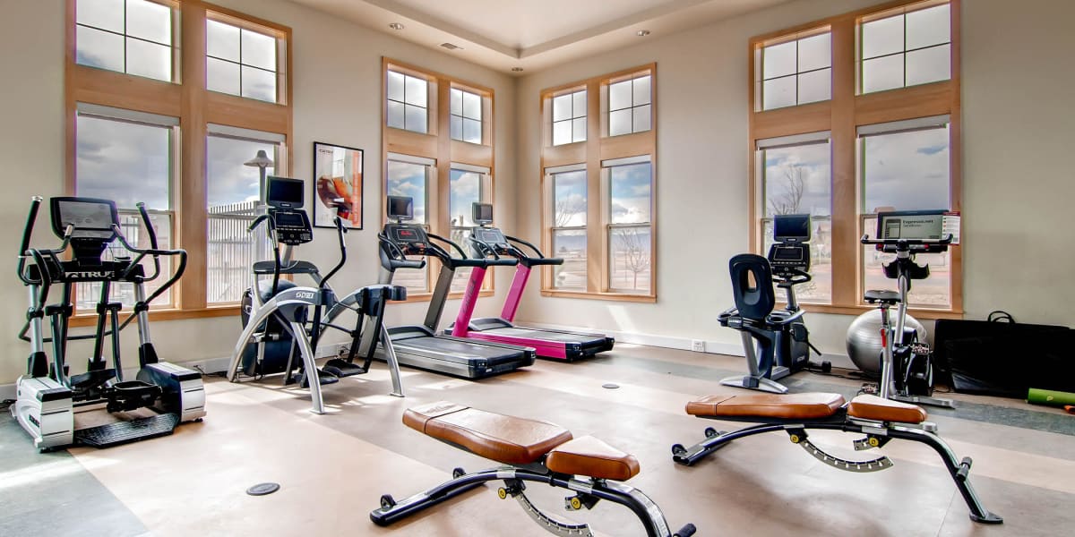 Rendering residents fitness center at The Greens at Van de Water in Loveland, Colorado