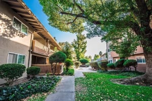 Walking path outside of The Eleven Hundred in Sacramento, California